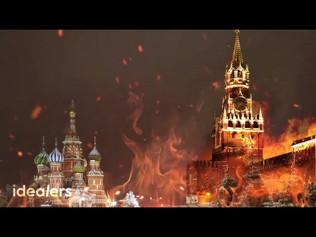 Палаючий кремль. москва горить. Приємний звук багаття. Камін 3 години Full HD.