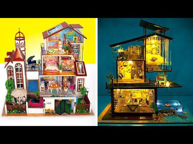 DIY Awesome Mini Houses With Incredible Decor! || 2 Cool Dollhouse Kits