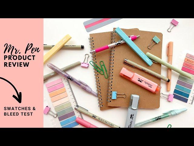 Mr. Pen Product Review | Swatches & Bleed Test | Pens and Highlighters for Planners and Bibles