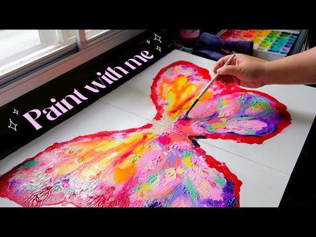 PAINT WITH ME  abstract butterfly painting 