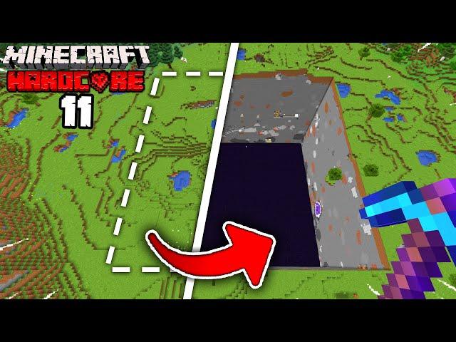 I mined a 100x100 area to BEDROCK in Hardcore Minecraft... (S7E11)