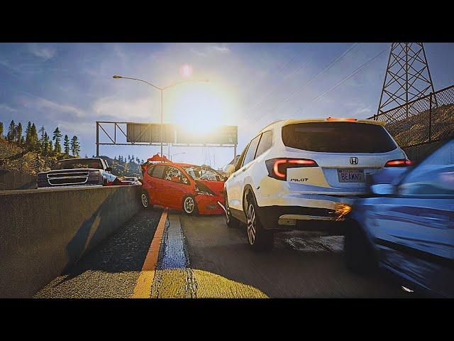 BeamNG Drive - Reckless Driving #19 (Realistic Highway Crashes)