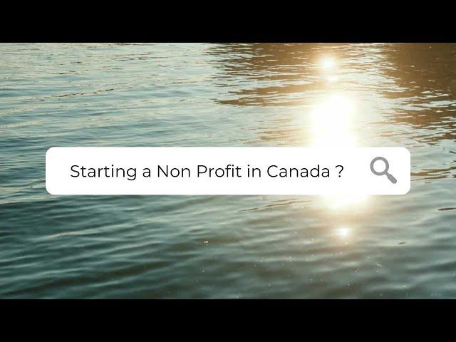 Starting a Non Profit in Canada ?