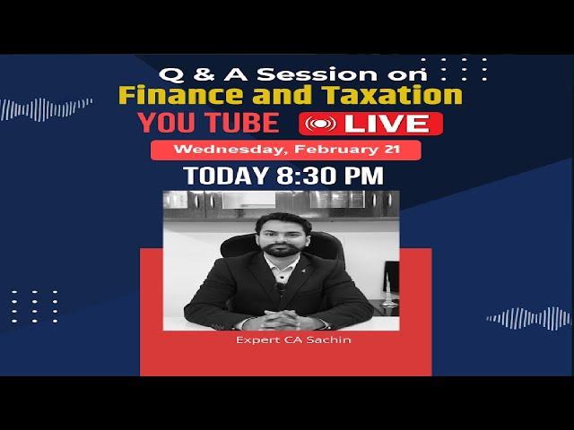 Expert CA Sachin (Financial Education)  is live.