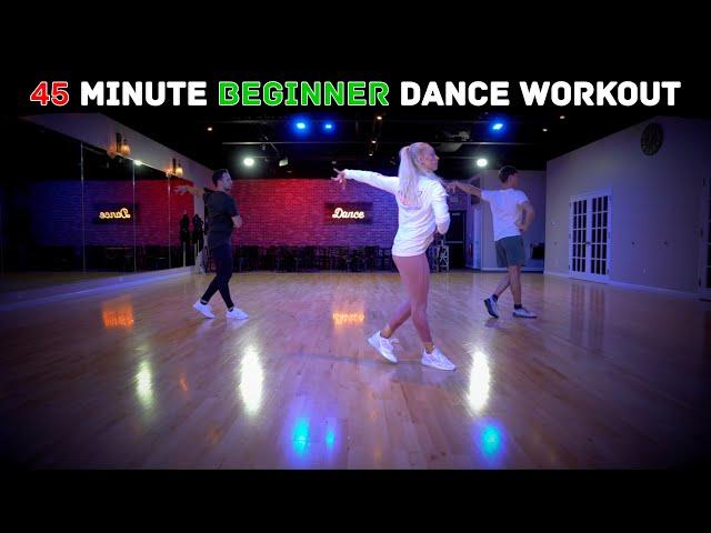 45 Minute Beginner Dance Workout - Bachata, Salsa, Merengue, Cha Cha & More | Follow Along Exercises