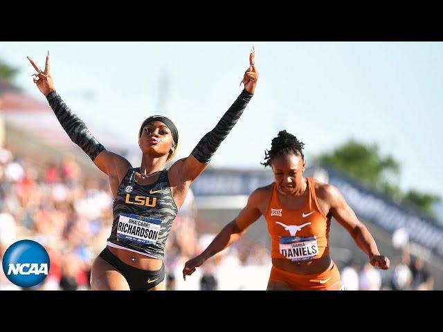 LSU freshman Sha'Carri Richardson sets 100m collegiate record | 2019 NCAA championships