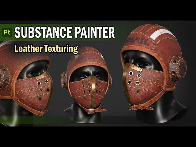 How to texture leather mask in Substance Painter | Leather Material