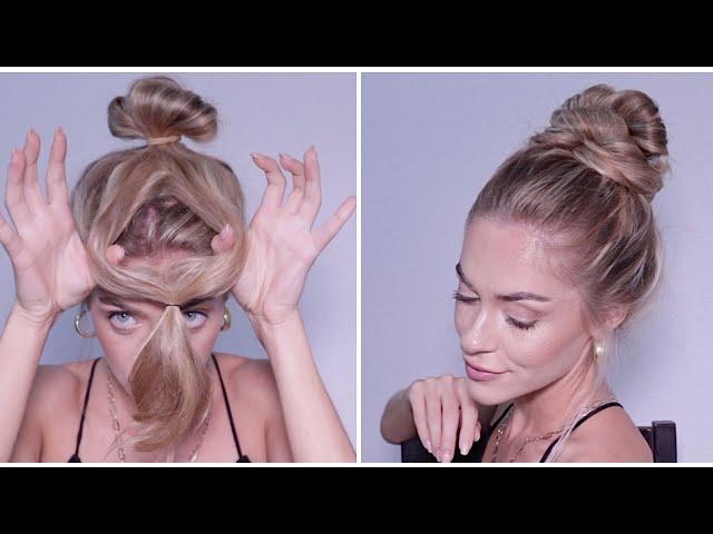 VIRAL TIKTOK MESSY BUN HACK - HAIR TUTORIAL FOR LONG, MEDIUM HAIR LENGTH