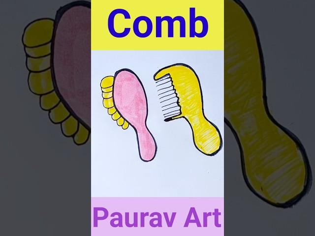 Cute Colourful Hair Combs Drawing Idea #shorts #youtubeshorts #art #pauravart