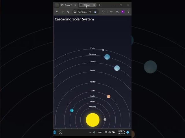 Animated HTML Solar System #webleb #coding #webdesign #webcoding