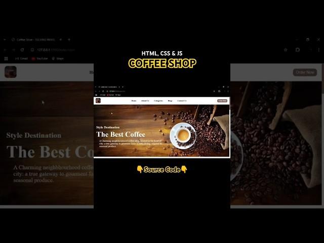 Responsive Coffee Shop Website #html #css #javascript #webdesign #webdevelopment #frontend #shorts