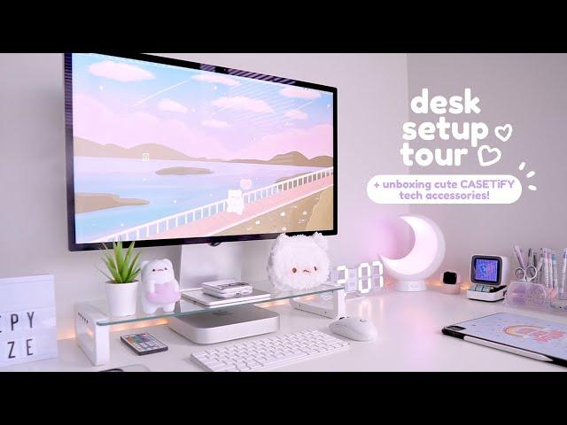 cozy desk setup tour + unboxing cute tech accessories! ️