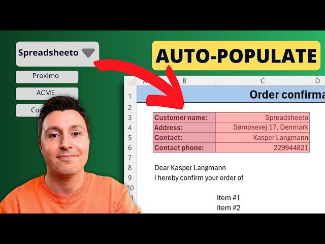 Auto-Populate Cells From Drop-Down Selection in Excel (3 steps)