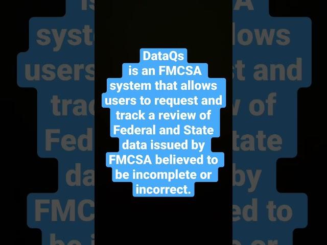 What is DataQs #fmcsa . Use DataQs in FMCSA Portal if you believe that violation is incorrect.