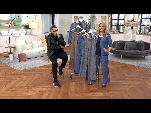 Isaac Mizrahi Live! Novelty Jacquard Wide Leg Trousers on QVC