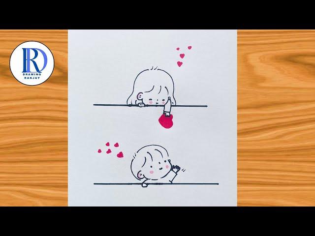 Love young couple drawing-Drawing Ranjay