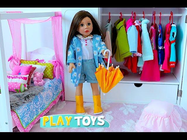 Bonnie Pearl Doll Creates New Bedroom with Dollhouse Furniture! Play Toys