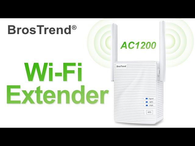 BrosTrend WiFi Range Extender Boost Your Home WiFi Coverage, AC1200 Dual Band Wireless Repeater