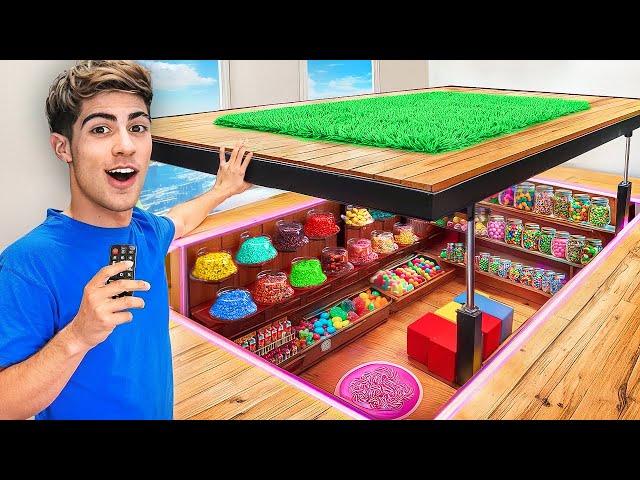 I BUILT A SECRET CANDY BUNKER !!