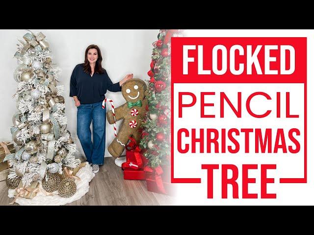 FLOCKED Pencil CHRISTMAS TREE Decorated!!