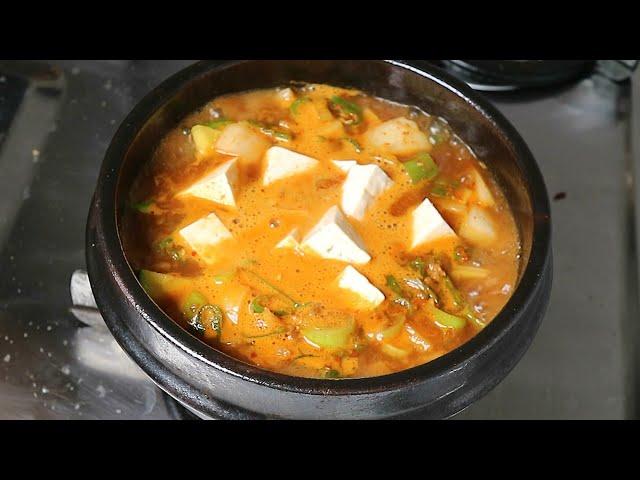 SUB) 여러분 꼭 따라서 만들어 드세요ㅣ고깃집 된장찌개 레시피ㅣ핵맛있음 주의 (Soybean paste soup)