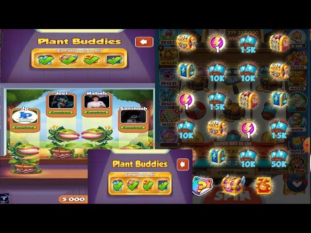 completed  Plant Buddies | collected 120k Spin | coin master event red madness | Plant Buddies Trick