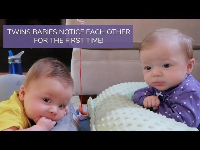 TWINS NOTICE EACH OTHER FOR THE FIRST TIME!