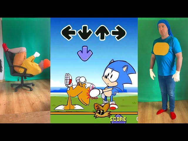 Friday Night Funkin Ordinary Sonic vs Tails Spinning in real life | "Friends from future.." FNF