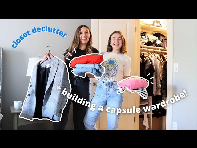 Decluttering my sister's ENTIRE closet and building her a capsule wardrobe!