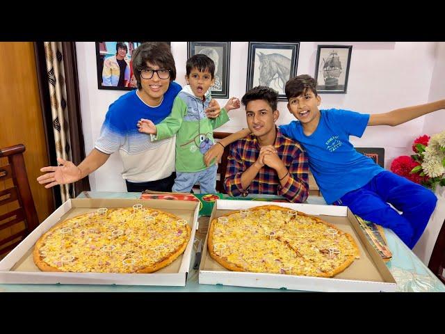 Large Pizza Eating Challenge with Brothers 