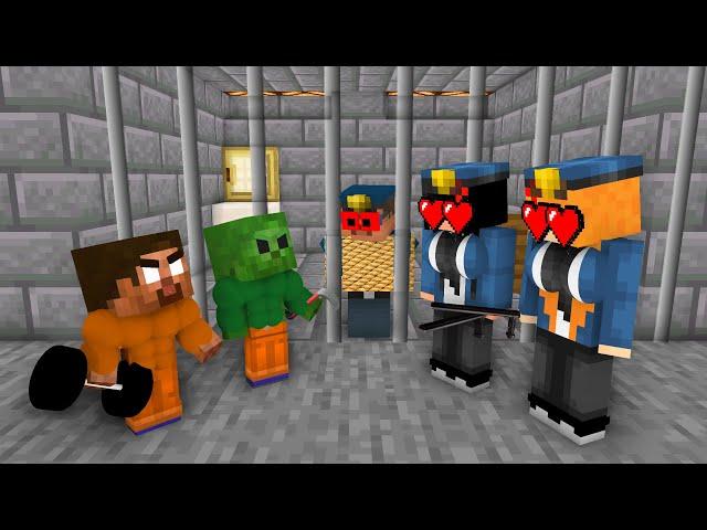 Minecraft, PRISON BREAK + Body Builder Herobrine & Zombie