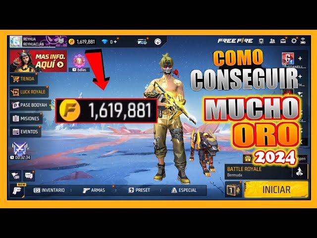 Cómo ganar mucho ORO Rápido y Fácil NUEVO MÉTODO en Free Fire 2024