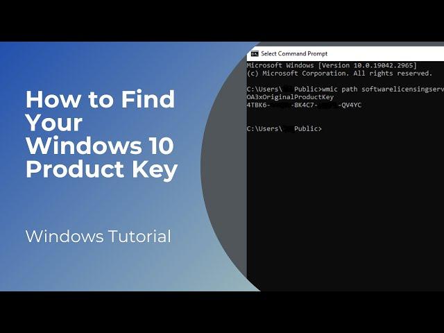 How to Find Your Windows 10 Product Key