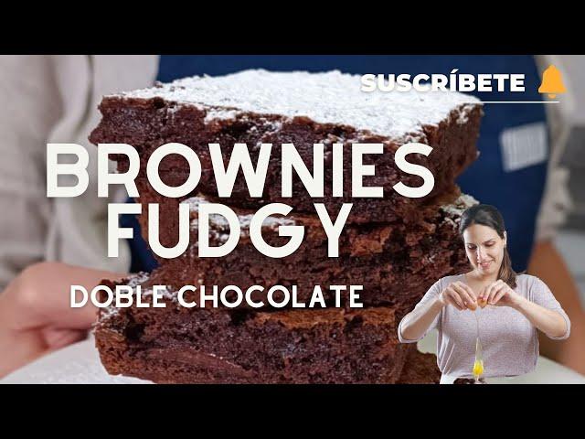 ¡BROWNIE FUDGY doble Chocolate! Todos mis tips,súper fáciles y deliciosos!- Sandra Jarufe-Pastelería