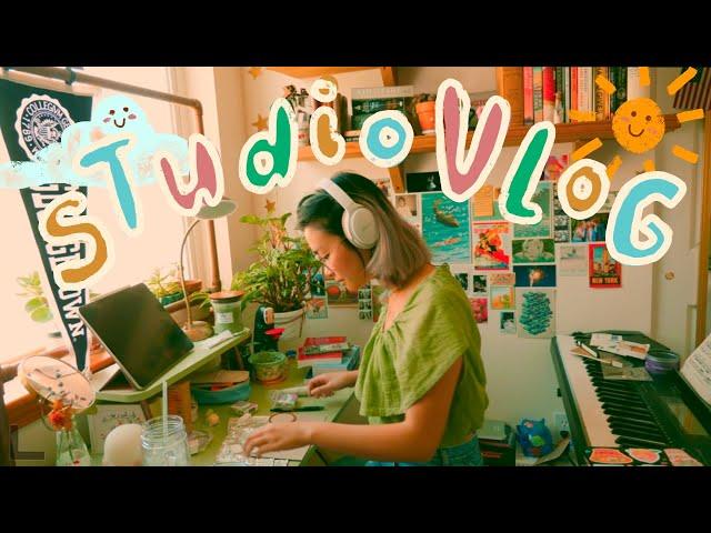 studio vlog // running my small business, making clay pins, + new sketchbook