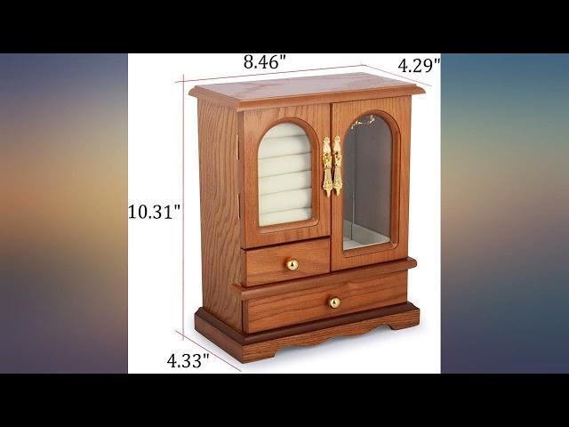 Kendal Real Natural Hardwood Wooden Jewelry Box Organizer WJC02HT review