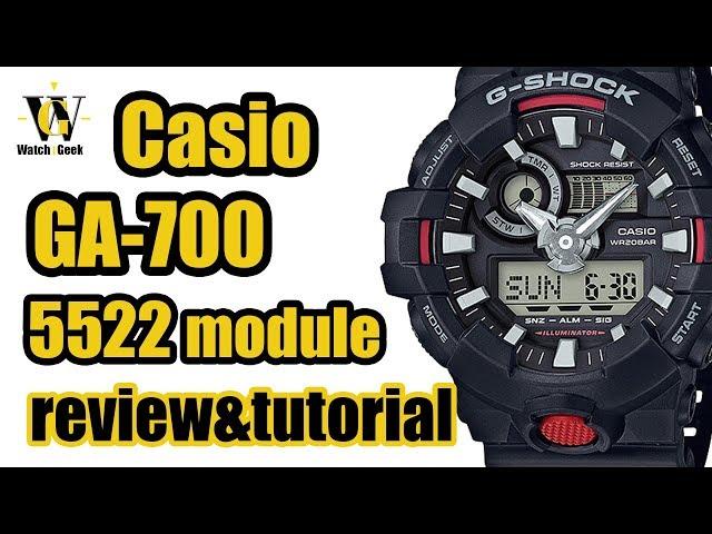 Casio GA 700 G shock - module 5522 - review & tutorial on how to setup and use the functions