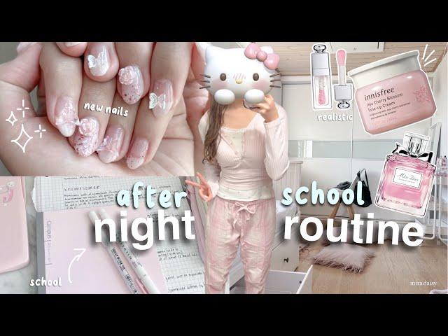 REALISTIC after school night routine˖°. productive, come to school w me, self care