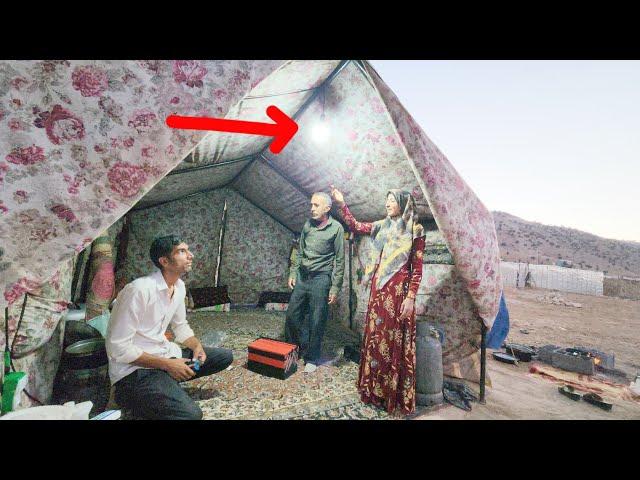 A big change in the nomadic life: tent lighting with the efforts of Umm al-Binin and the operator