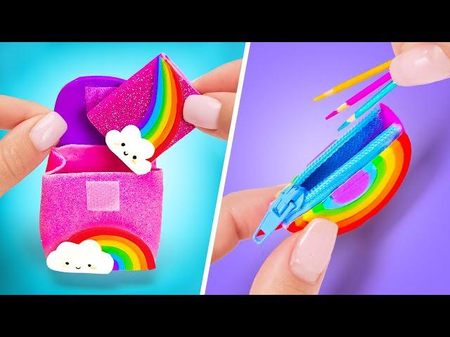  DOLLS ARE BACK TO SCHOOL || Rainbow Mini Crafts