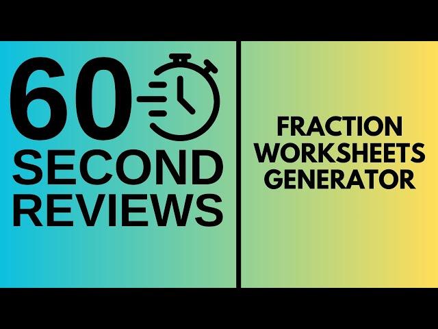 Fraction Worksheets Generator Review In 60 Seconds