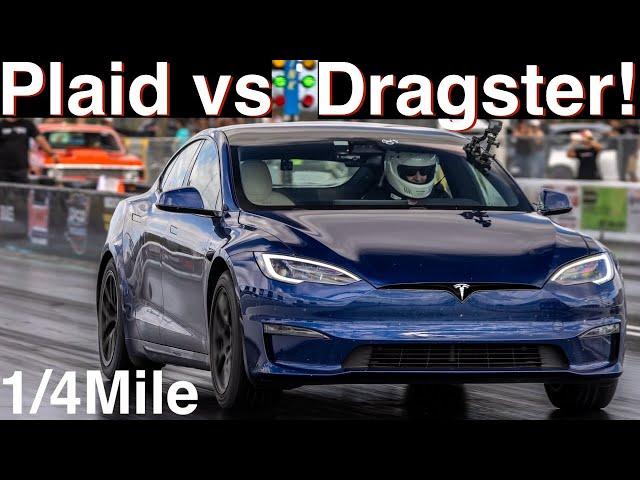 Dragster vs Plaid! 1/4Mile! NEW WHEELS & TIRES! Camaro on Slicks! 440ci Nitrous Nova! 4 Races in 4K!