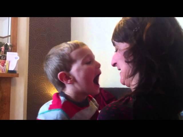 Jonny being silly with Mummy