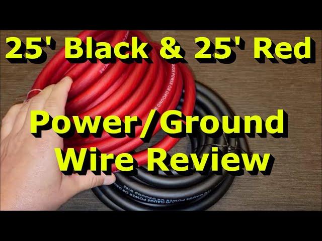 1/0 Gauge 25ft Black & 25ft Red Power/Ground Wire - True Spec and Soft Touch Cable