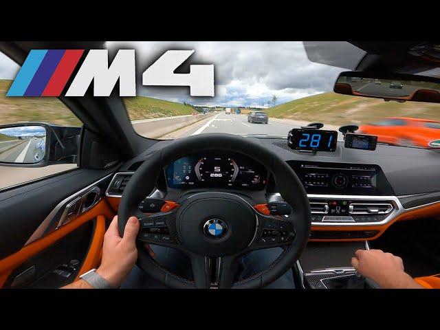 Perfect! 2021 BMW M4 G82 with Manual PUSHING HARD on German Autobahn 