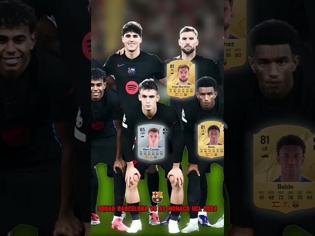 SQUAD BARCELONA VS AS MONACO UCL 2024 | EA FC 25 Team Ratings #bintangbola