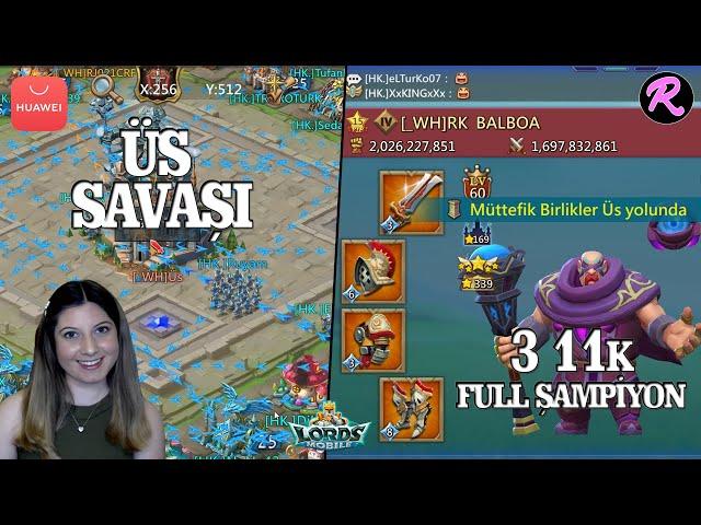 Üs Savaşındayız!! 3 11K ve Full Şampiyona karşı savaşıyorum ^^ - Lords Mobile