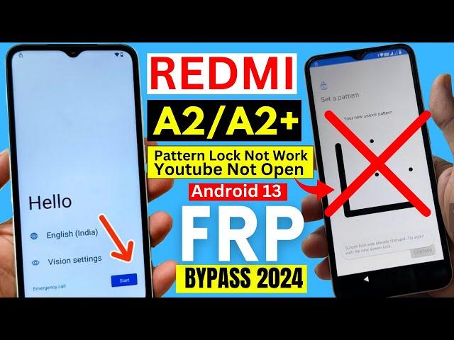 Redmi A2/A2+ FRP Bypass Android 13 New Trick 2024 | Redmi A2 Google Account Bypass | 100% Ok