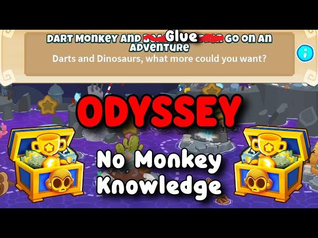 BTD6 Odyssey | No Monkey Knowledge Guide | Hard Mode Tutorial | Dart and Beast go on an Adventure