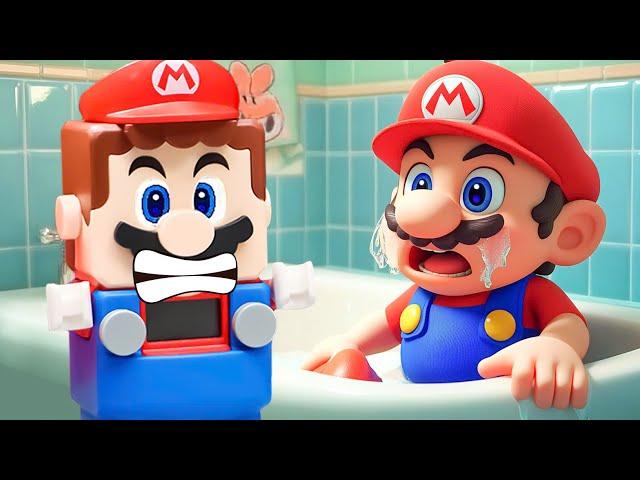 Baby Mario Hates Bathing  Lego Luigi enters the Nintendo Switch to save Mario! Mario Story